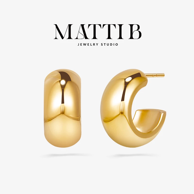 钛钢耳饰 钛钢耳饰 经典质感C型耳圈女气质百搭新款爆款耳钉1906