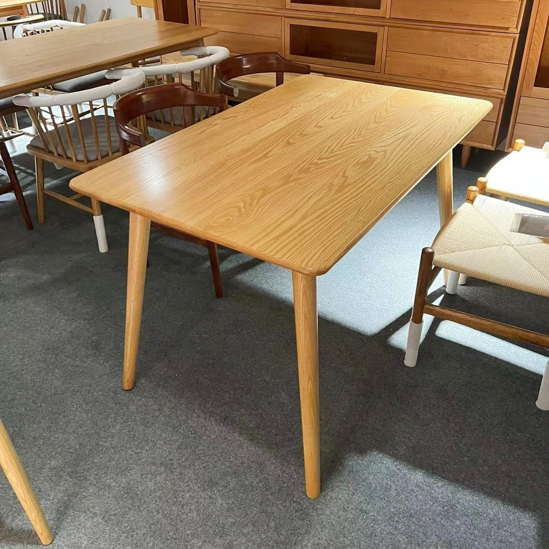 北欧红橡木实木1.2  1.4   1.6米餐桌（圆直腿餐桌）