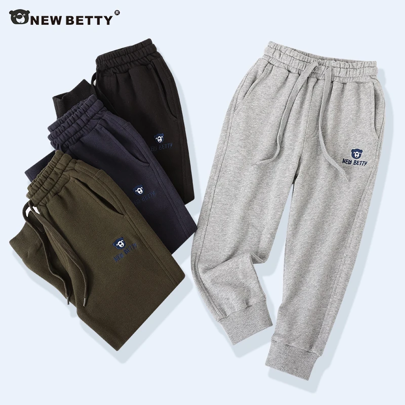 NEW BETTY儿童纯棉毛圈运动裤春季宽松卫裤中性针织运动长裤812