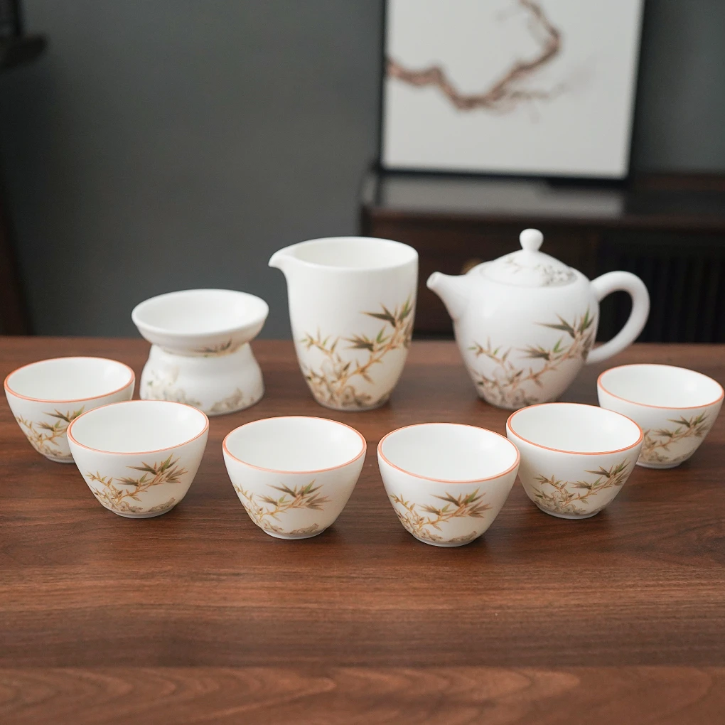 禾阳 茶具套装高端全套送礼家用竹报平安茶壶功夫茶具套组 1633