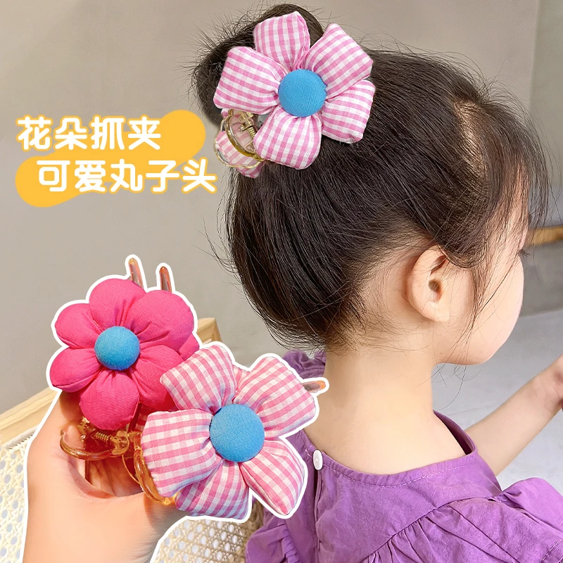 网红抓夹盘发神器儿童发卡女童发饰女孩花朵抓夹头饰夹子盘头发