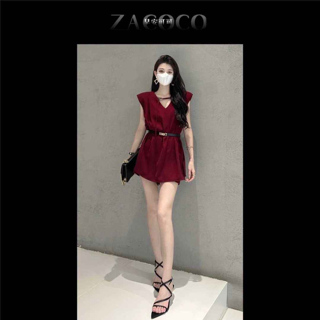 【ZACOCO】御姐夏季时尚上衣减龄衬衫短裤裙子小个子显瘦休闲955