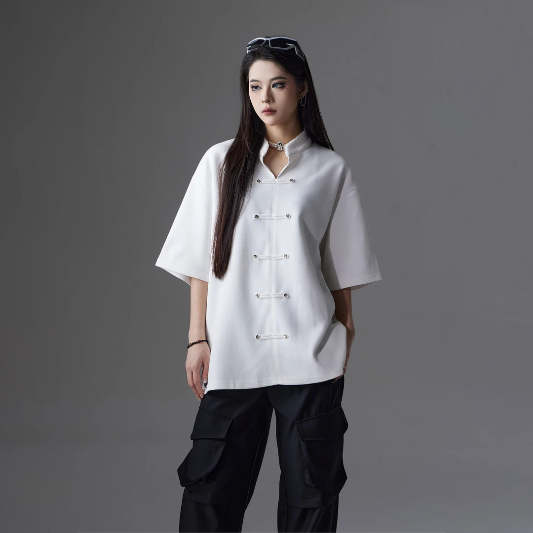 无人孤岛 新中式320克重磅T恤中国风宽松夏半袖休闲短袖QC