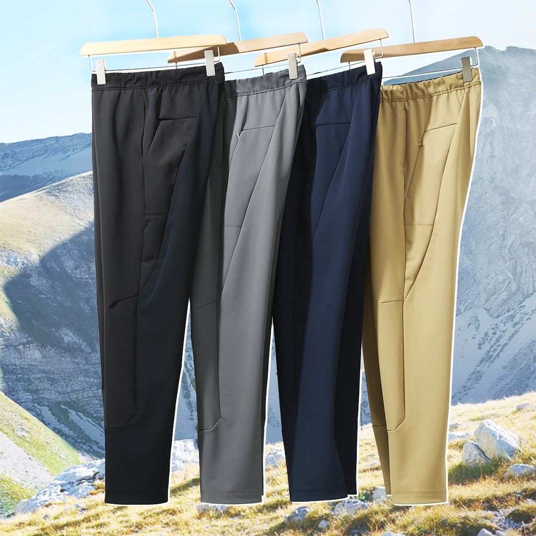 高端轻奢 商鸟户外软壳冲锋裤秋冬3D立体剪裁加绒休闲裤男裤长裤