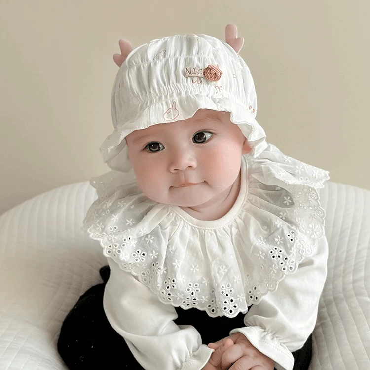 婴儿帽子春秋季薄款胎帽新生儿渔夫帽女宝宝夏季宫廷公主帽囟门帽