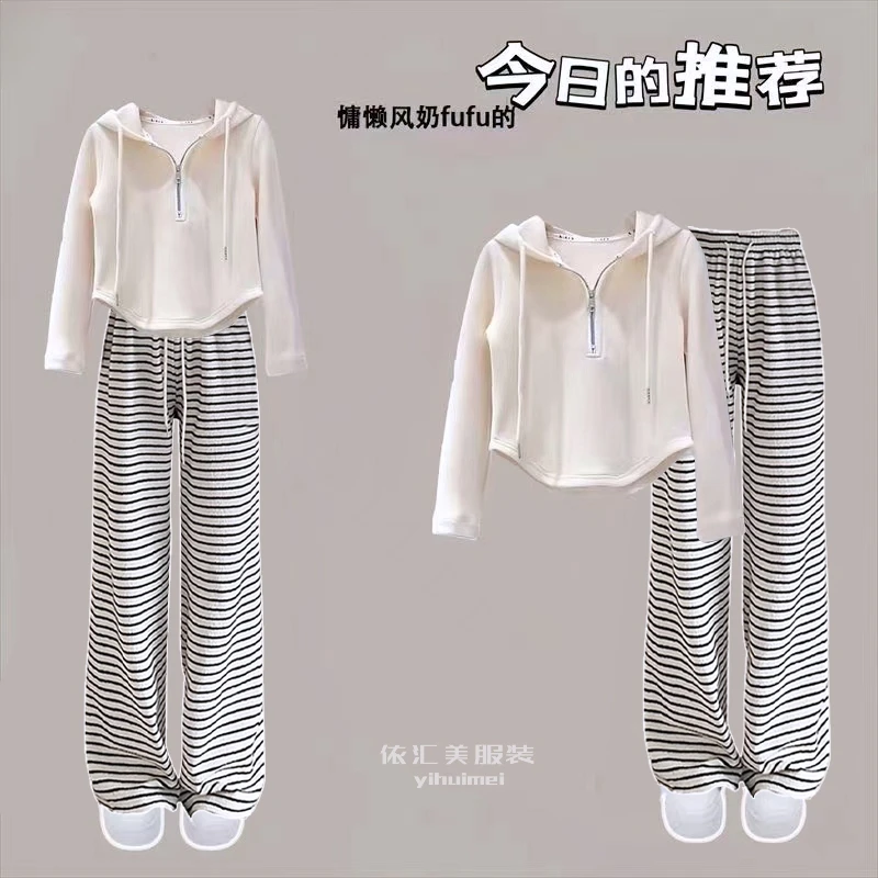 中大童连帽卫衣套装春秋2025新款女童10-15岁学生休闲运动两件套