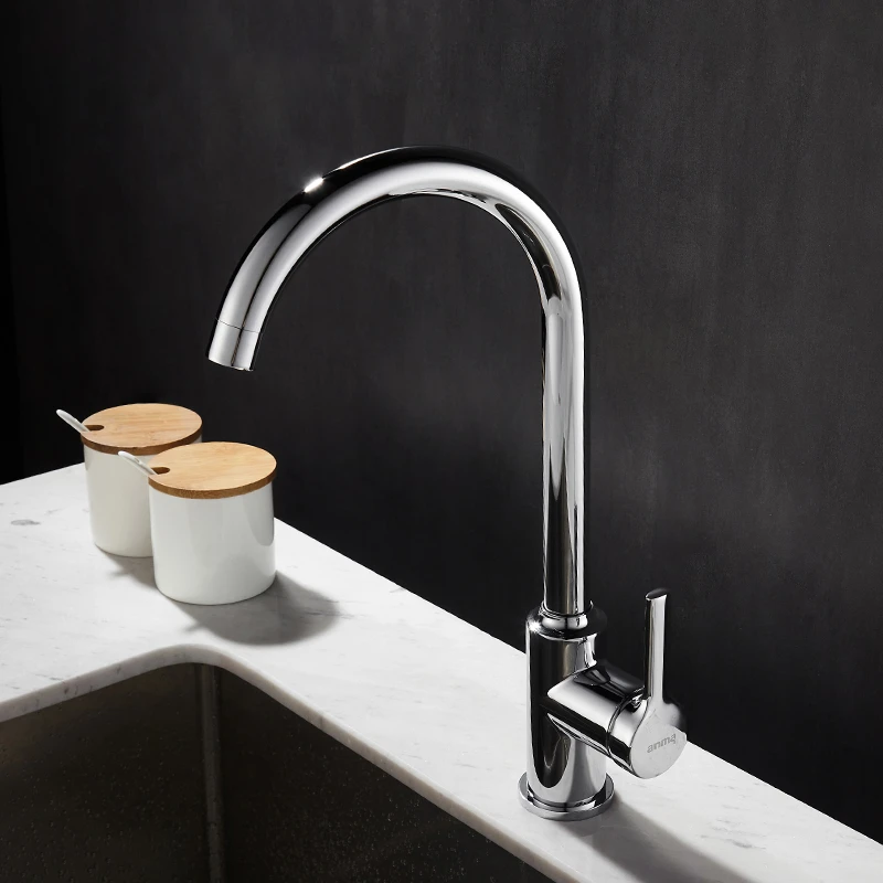 安玛厨房万向洗菜盆水龙头冷热二合一头家用水槽洗碗池鹅颈可旋转