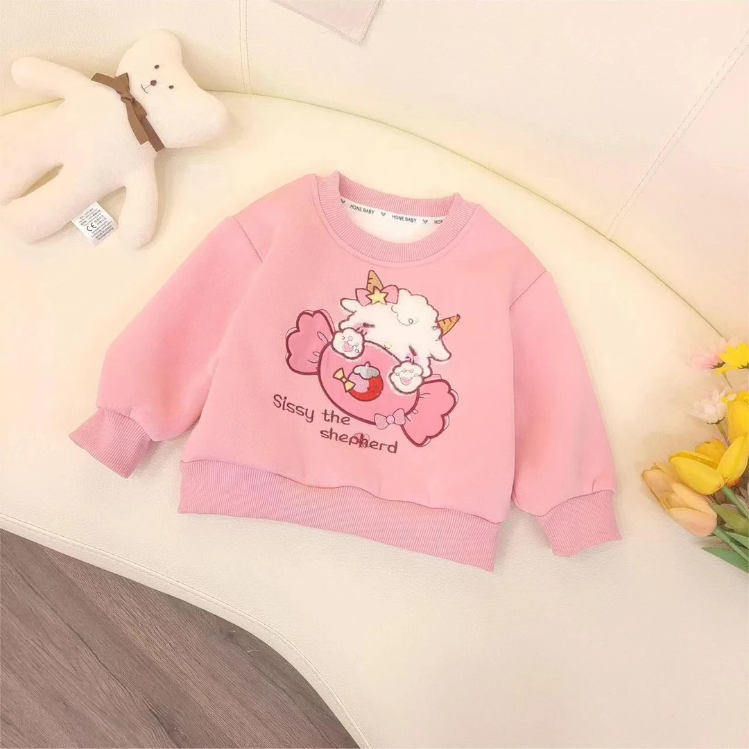 「平替好物」女童卫衣可爱小羊草莓糖果卫衣春秋