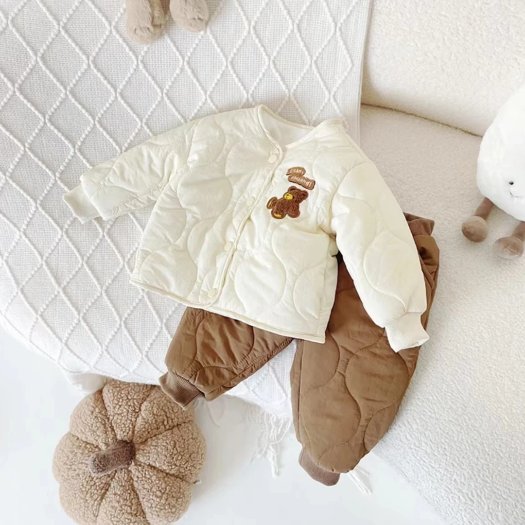 「平替好物」小熊加绒加棉套装外穿保暖秋冬两件套小童冬款省心穿搭