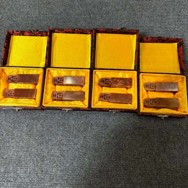 【双喜浙江红印石】高品质浙江红篆刻印章(2*2*7cm)