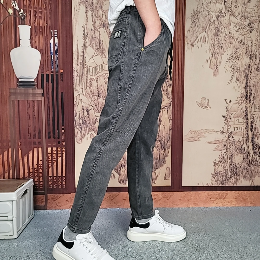 【爆款上新】2023爆款男士宽松弹力老爹水洗牛仔裤百搭显瘦显年轻