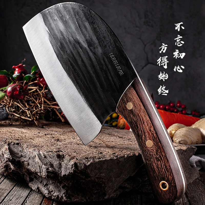 LABELLEVIE/百勒维古法锻打圆头刀切丝切片厨师菜刀厨房刀