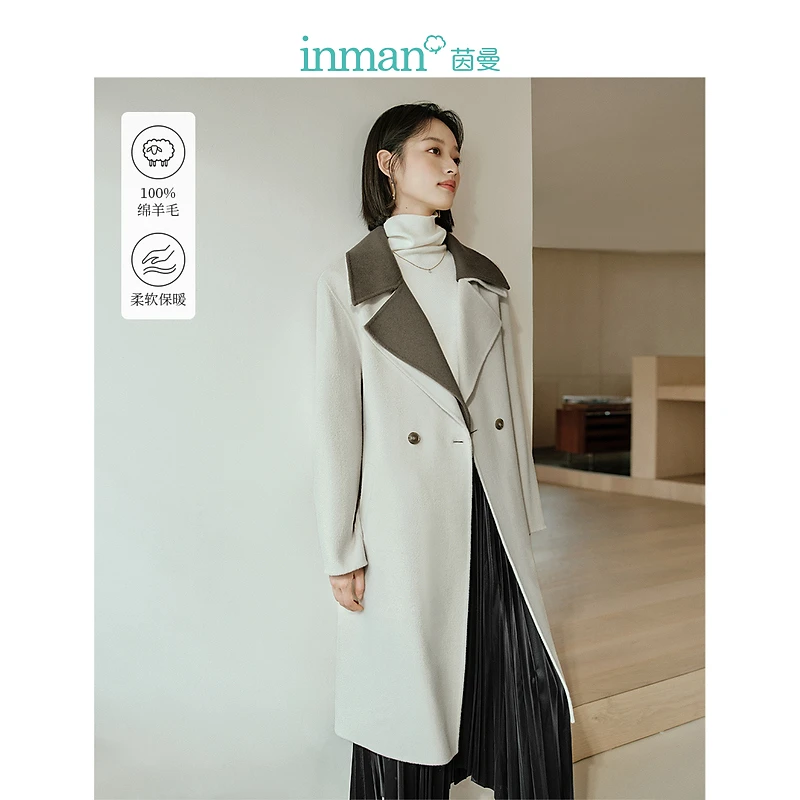 【肉肉专属】茵曼冬季女毛呢外套爆款百搭时尚舒适休闲简约实用