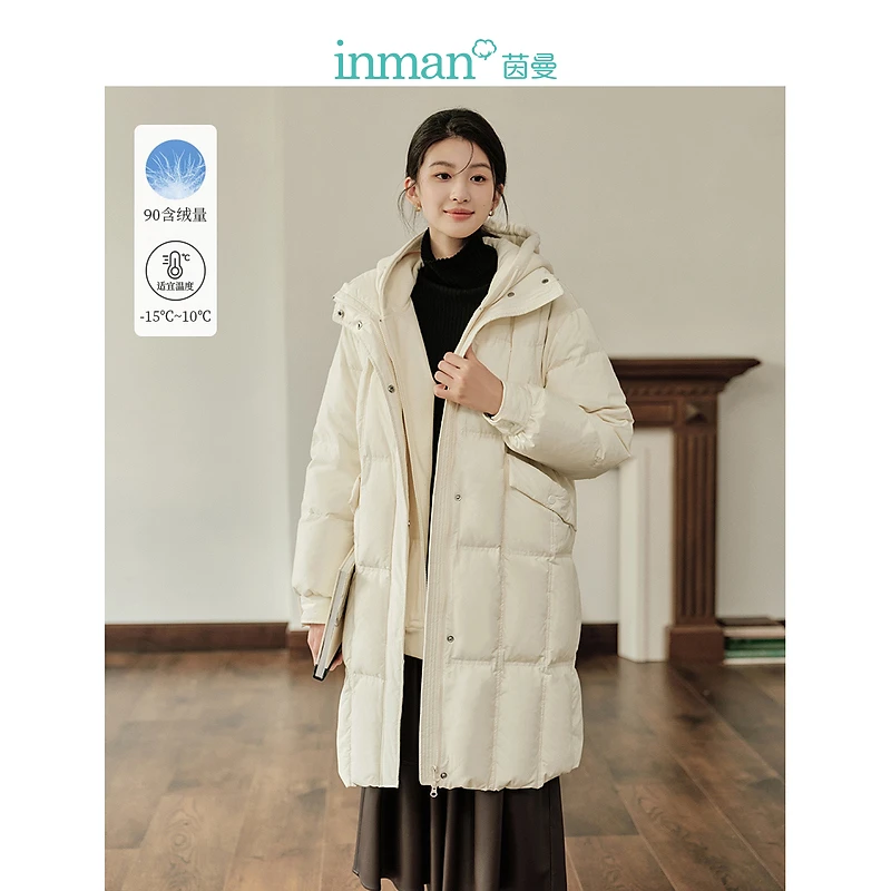 【冬季厚外套】茵曼冬季女羽绒服新款女装大加厚鸭绒保暖中长款爆款