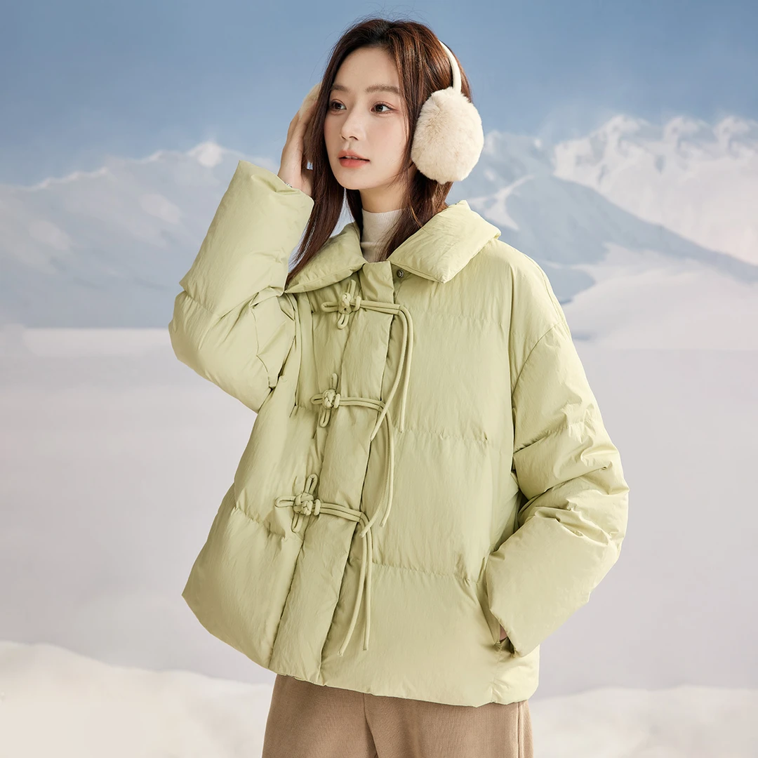 茵曼2024冬季新款女羽绒服短款外套女装加厚国风鸭绒中式爆款休闲