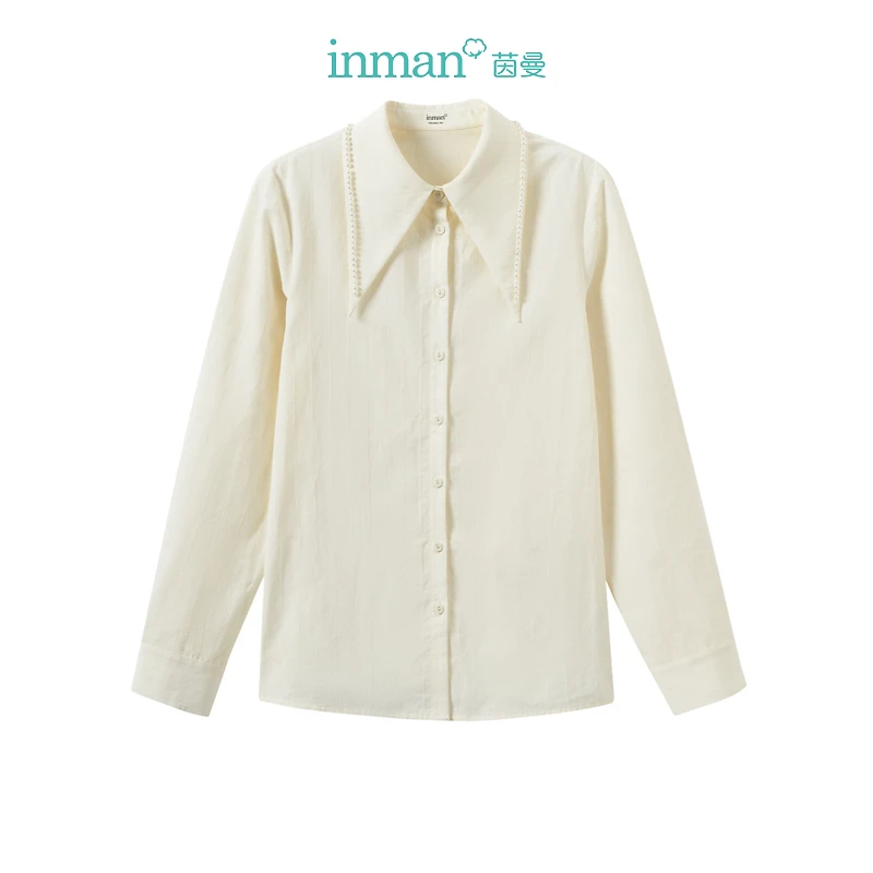 【商场同款】茵曼冬季女衬衫上衣衬衣长袖新款女装纯棉休闲针织豹纹