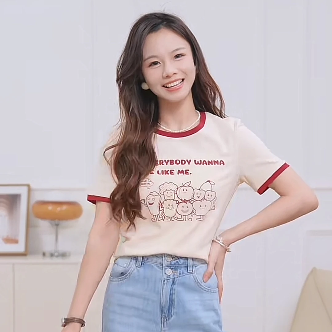 【七夕浪漫】茵曼2024夏季新款女T恤上衣长袖时尚刺绣休闲圆领连帽