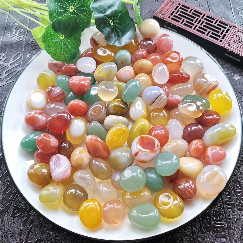 2-3cm一斤南京雨花石天然鱼缸造景石五彩石水培花盆栽鹅卵石