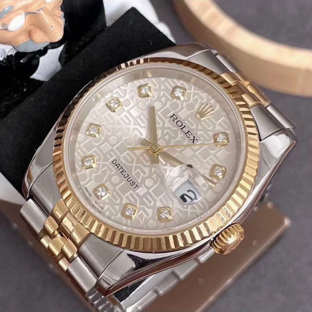 99新 Rolex/劳力士 日志型自动机械18K金男士日历显示腕表-36mm