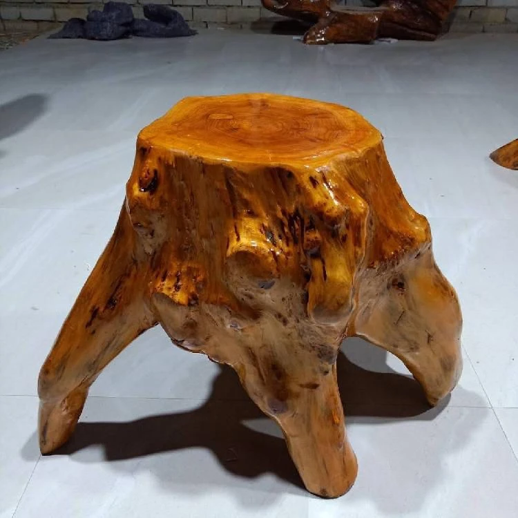 实木根雕凳子原木树根三角凳底座花架摆台茶桌坐凳家居装饰