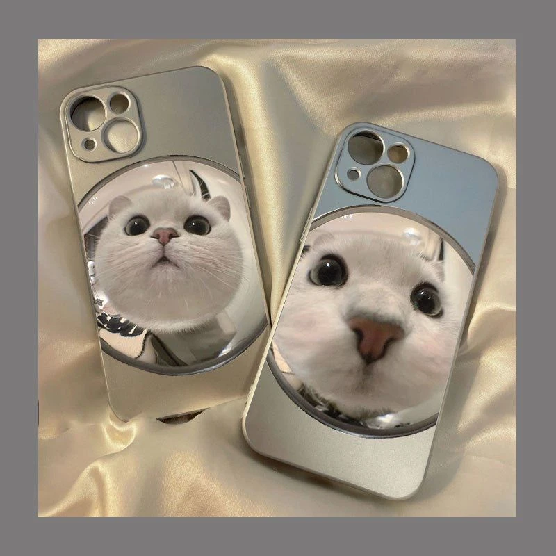 猫咪 电镀手机壳苹果华为OPPO一加vivoiQOO小米红米全包防摔可爱
