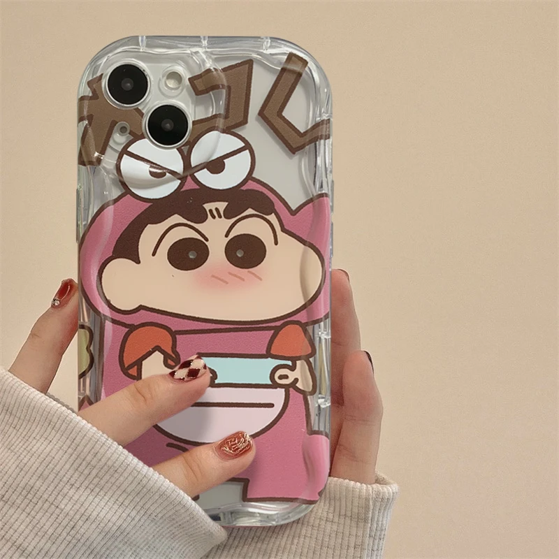 可爱恐龙小新苹果14promax手机壳iPhone13全包12/11女xr套7p/8p潮