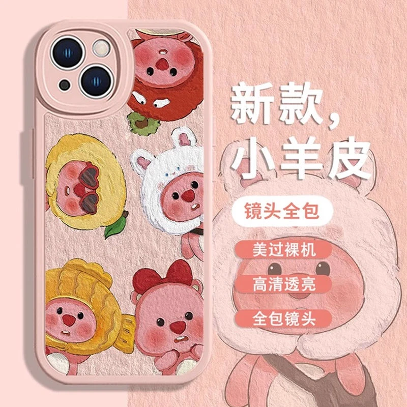 苹果15手机壳iPhone14promax小羊皮xr防摔13全包12油画风11保护套