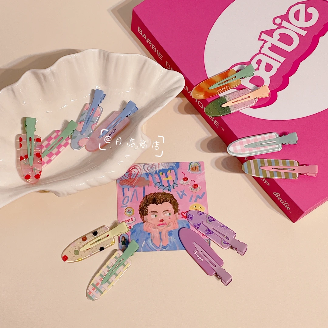 少女心果汁系列甜美可爱 无痕夹鸭嘴夹水蜜桃葡萄发夹侧边夹发饰