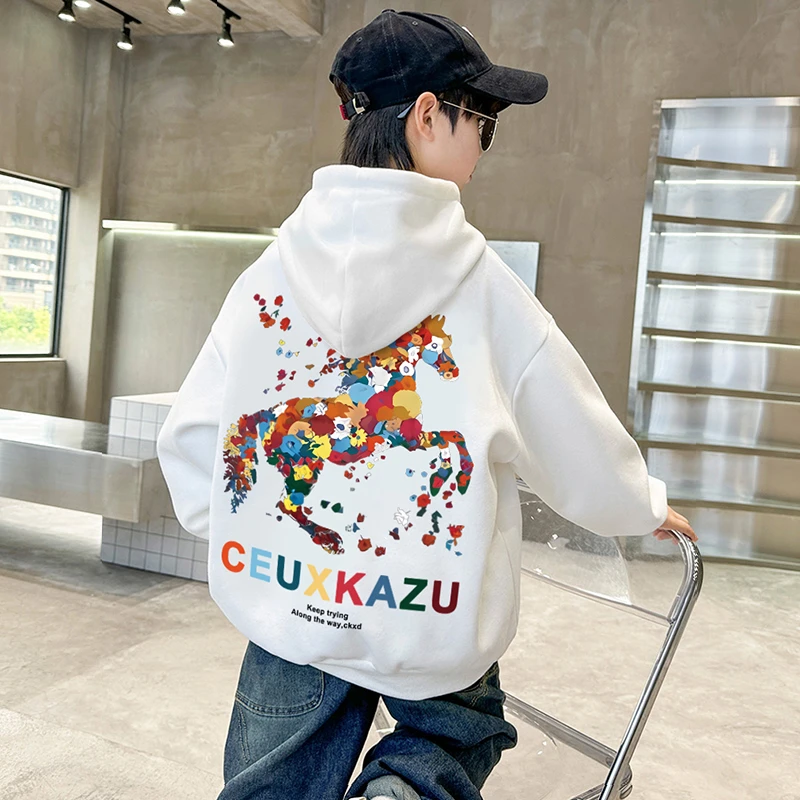 男童卫衣春秋款2024新款秋季儿童衣服中大童秋装连帽男孩秋款童装