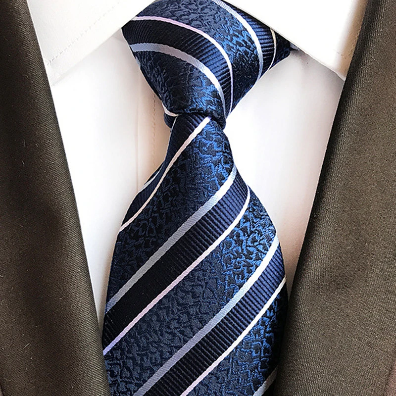 HEMUSECI男士高端桑蚕丝领带条纹花纹色织真丝商务领带男新郎结婚