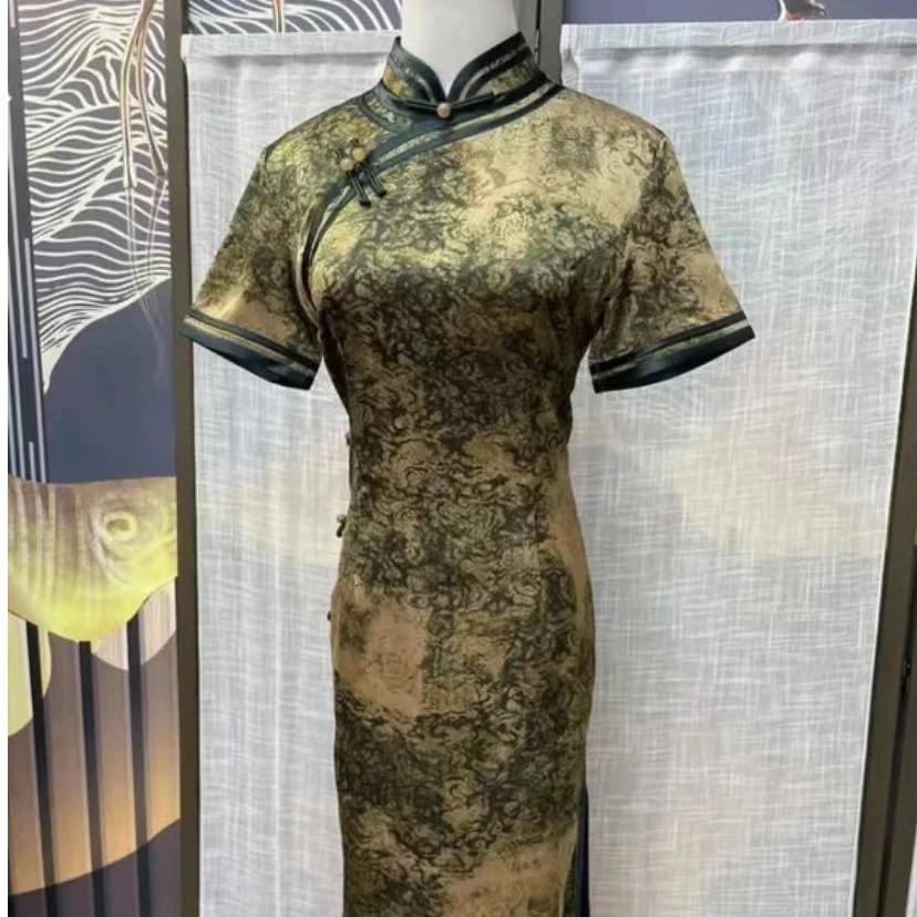 【丹青】2024新款复古修身气质优雅长款旗袍