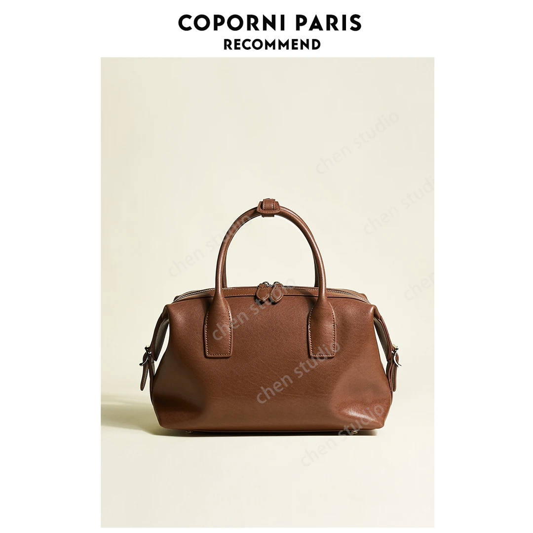 2024新款真皮波士顿包包手提包简约小众设计女单肩斜挎包