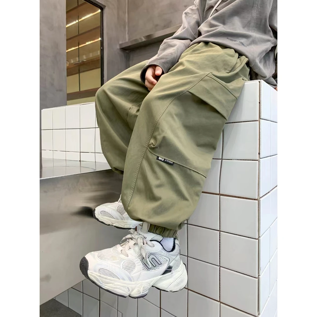 【潮童定制】2024秋季新品潮童宽松休闲潮裤工装裤T休闲裤中大童