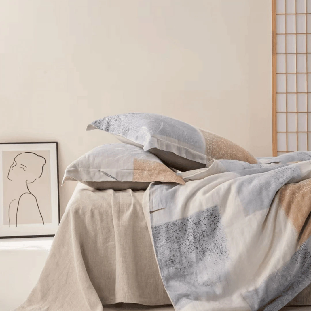 【麻小屋-夏夕四件套】法国诺曼底纯亚麻印花 自然随性柔软舒适床品