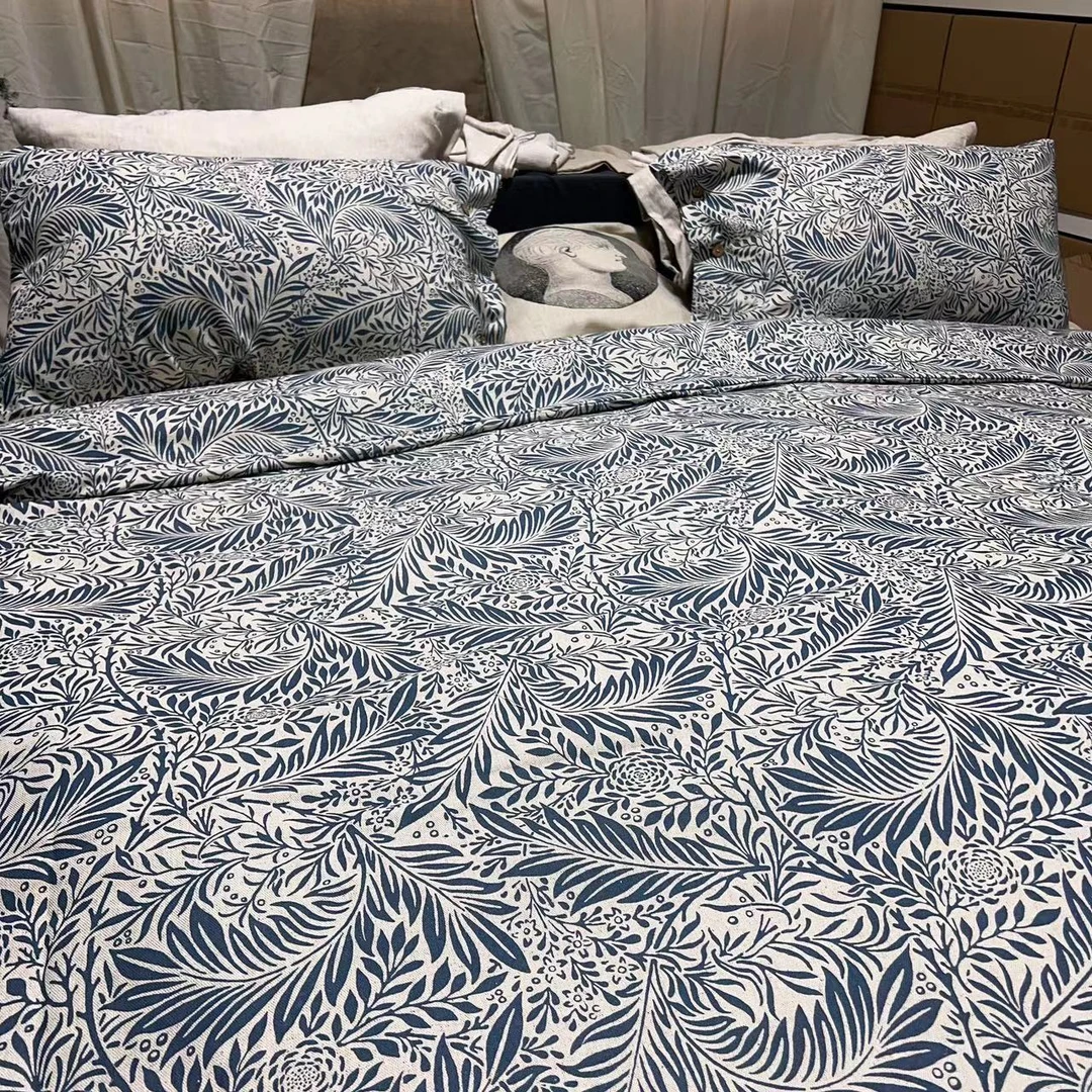 【麻先森-花事】55%法国雨露麻45%新疆棉 无染数码印花 田园法式