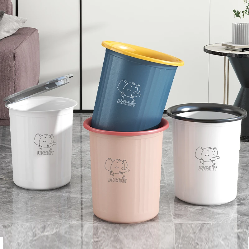 宿舍客厅家用卧室简约卫生间大号无盖大容量圆形垃圾桶加厚办公室