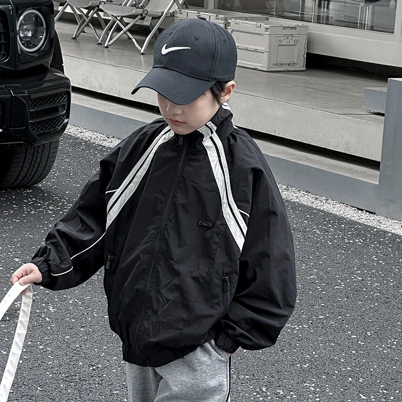 男童春秋运动外套2024新款秋装夹克风衣中大童秋季帅气冲锋衣15岁