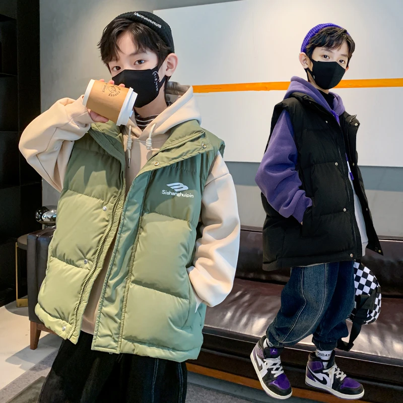 男童秋冬加厚马甲韩版中大童棉衣外穿潮流背心儿童冬季外套宽松潮