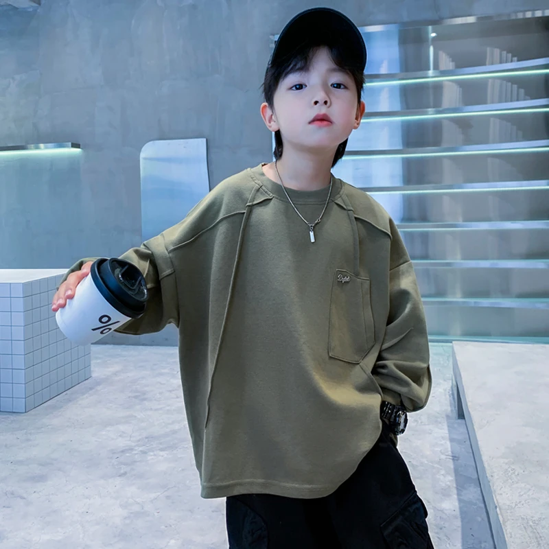 男童炸街卫衣秋装洋气2024新款儿童装秋季休闲中大童上衣网红韩版