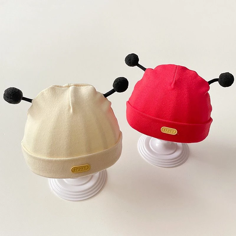 婴幼儿宝宝帽子春秋薄款婴儿帽宝宝初生秋冬胎帽可爱萌蜜蜂护囟帽