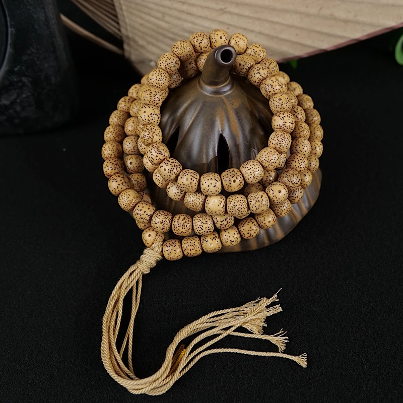 天然陈籽星月菩提108颗佛珠手串文玩男女手串正月高密星月菩提子