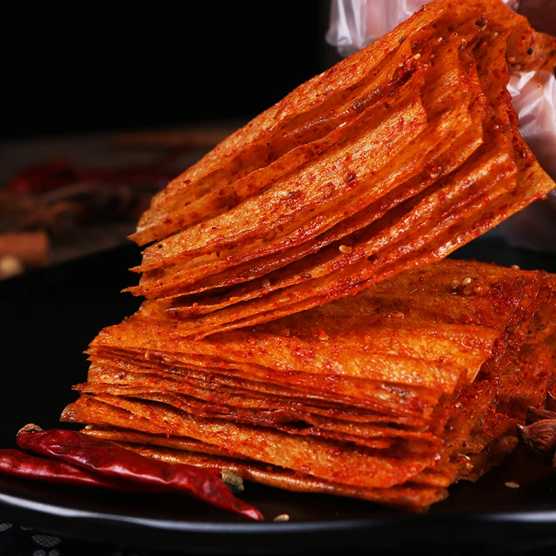 馋小乖手撕大辣片老式豆皮湖南特产爆辣辣条怀旧儿时休闲零食小吃