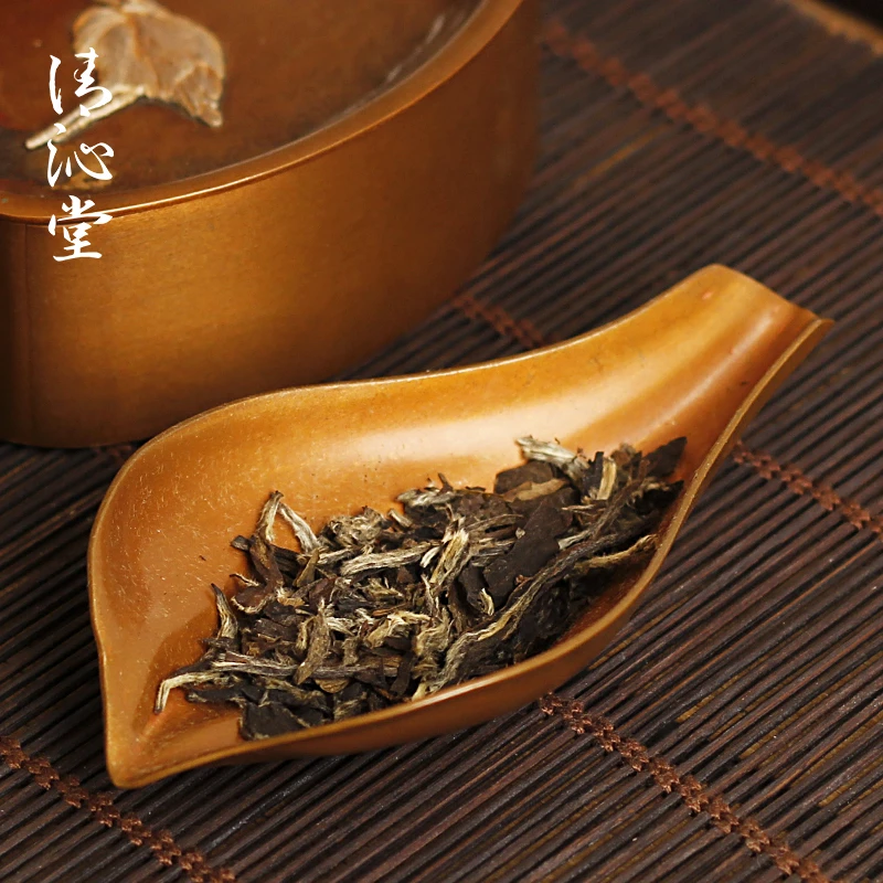 清沁堂个性创意纯手工中式禅意荷花纯紫铜茶则茶道配件茶荷分茶器