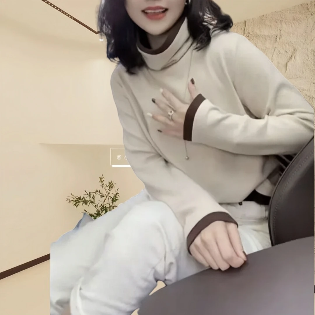 春季高领双面绒打底衫女士2025新款大码纯色保暖抗寒厚款上衣内搭