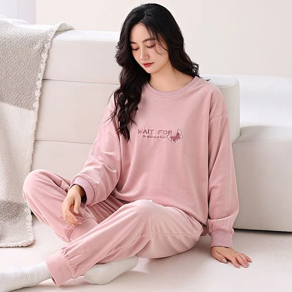 【双面海岛绒】女士秋冬保暖家居服女可外穿海岛绒睡衣家居服套装