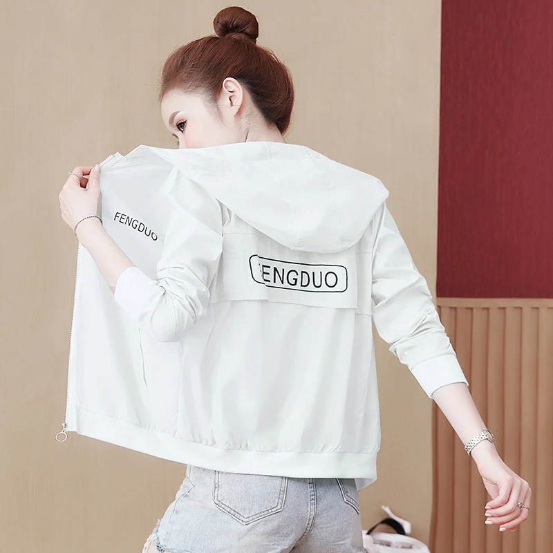 防晒衣女外穿2025夏季新款韩版宽松轻薄透气连帽防晒服短外套