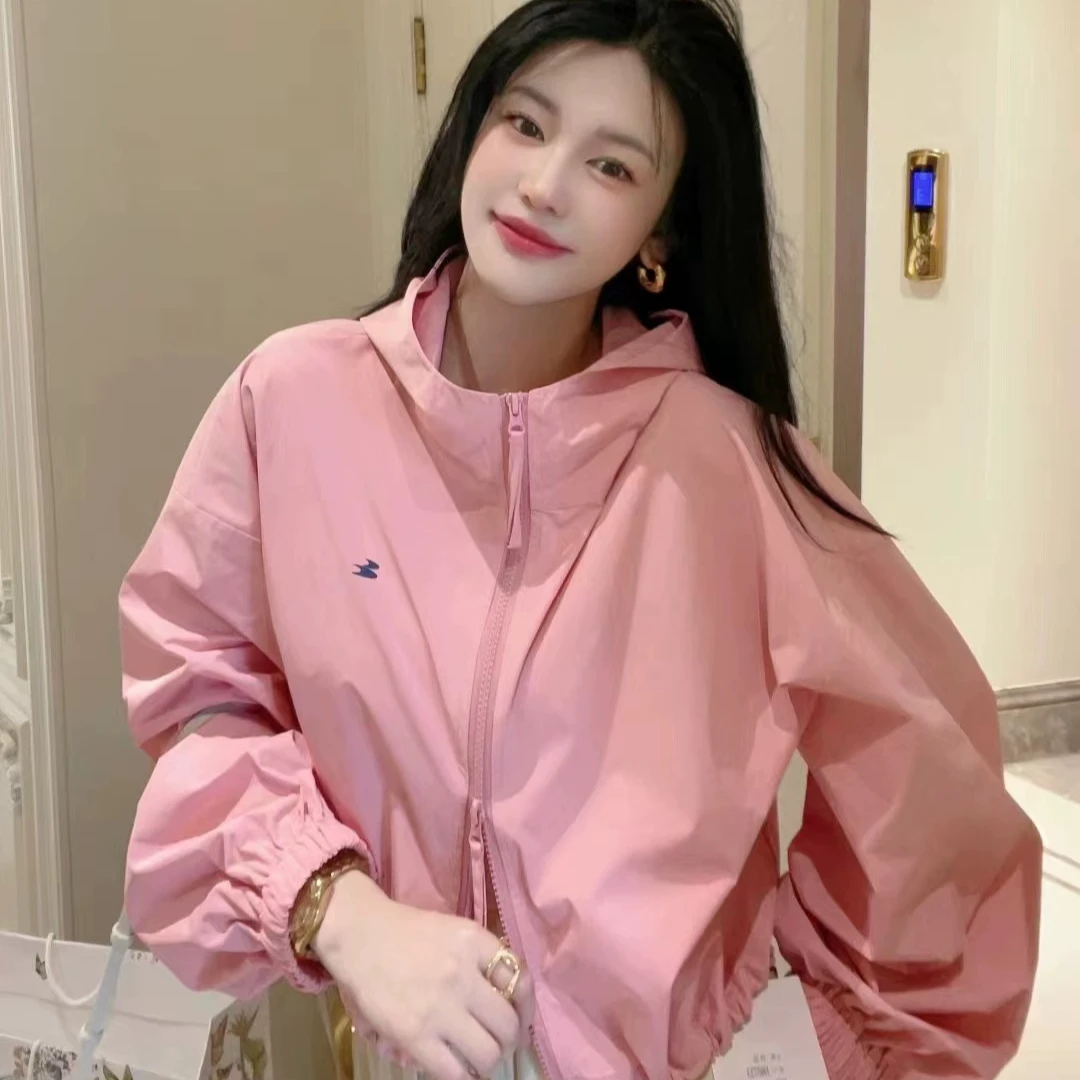 【向大姐】2025春季薄款外套年新款短款小个子宽松型带帽子透气外穿