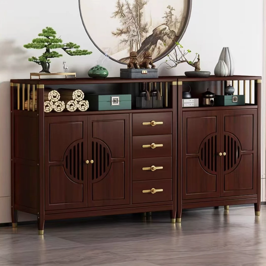 中式茶水柜餐边柜收纳柜茶叶柜家用厨房橱柜靠墙一体储物柜酒柜子