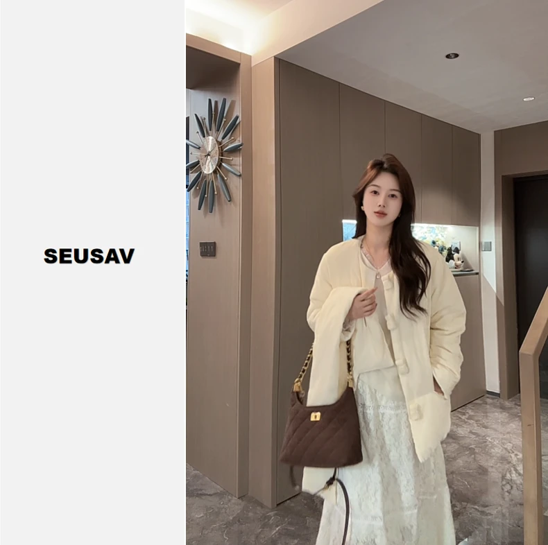 【笙箫家】人丝羽绒服外套.有钱花钱袋款-新款气质休闲保暖