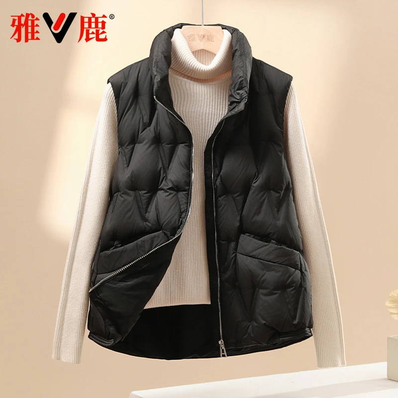 雅鹿2025新款羽绒服女短款百搭时尚气质流行百搭立领保暖防寒外套